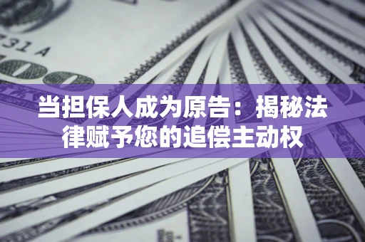 北京当担保人成为原告:揭秘法律赋予您的追偿主动权 北京当担保人成为原告:揭秘法律赋予您的追偿主动权